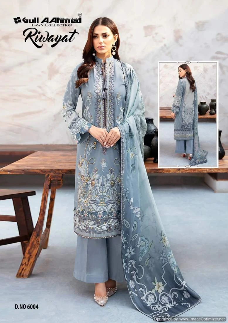 Gull A Ahme Riwayat Vol 6 Lawn Cotton Wholesale Pakistani Salwar Suit Catalog — Wholesale Salwar Suits, MPA wholesale from Surat - Gallery Image 2